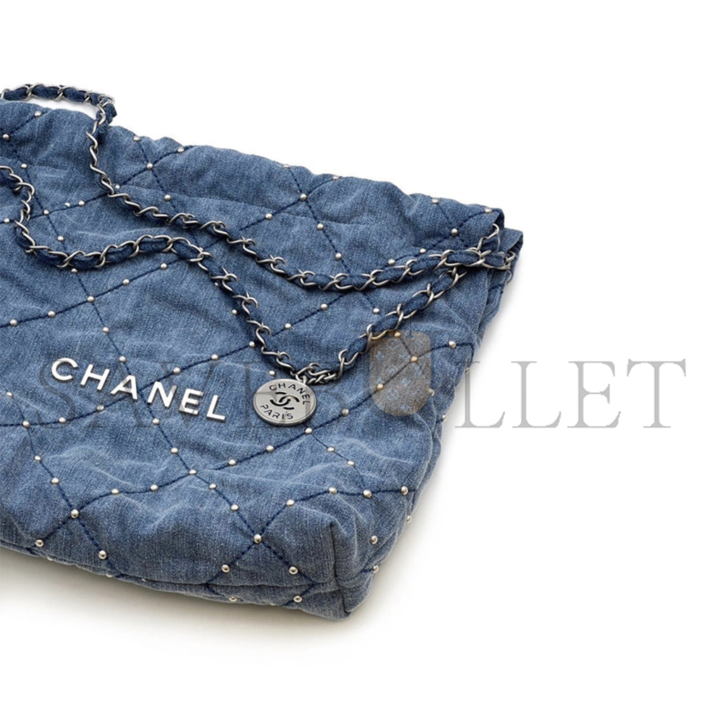 CHANEL MASTER 22BAG SMALL DENIM RIVETS AS3260 (37*35*7cm)